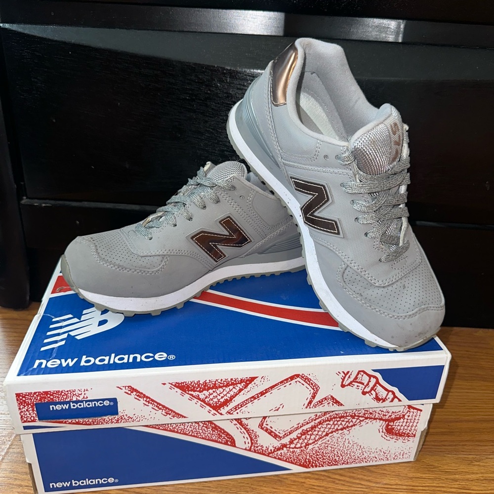 New Balance Silver and Gray Sneakers